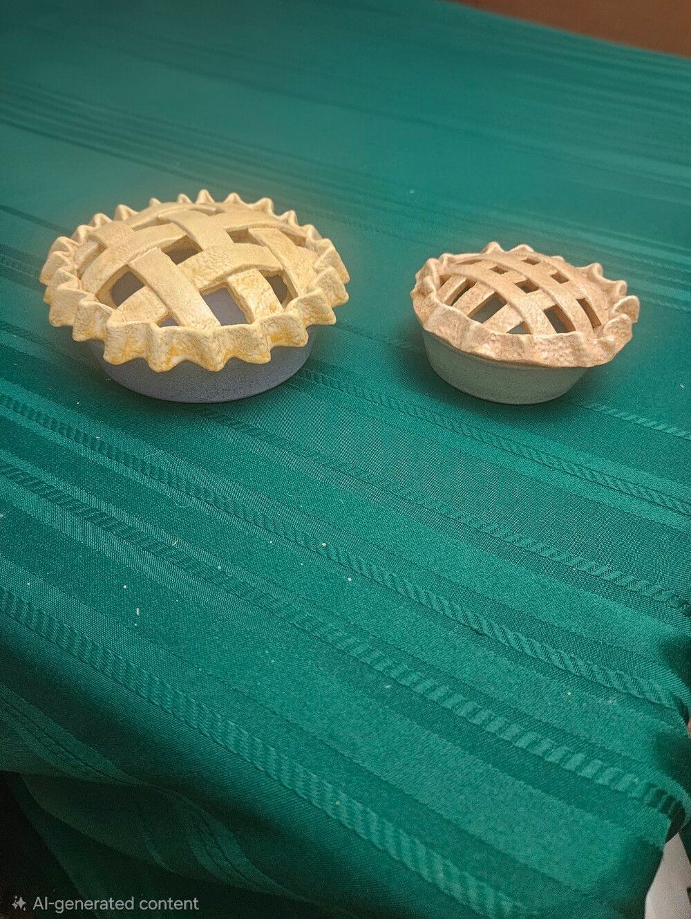 Vintage Ceramic Lattice Pie Dish Set of 2 (Large & Small) - Picture 2 of 6